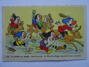 Walt Disney SNOW WHITE La sentant en danger..... c1930's French Postcard No.24