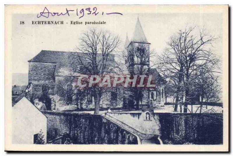 Luxembourg Old Postcard Echternach Parish Church