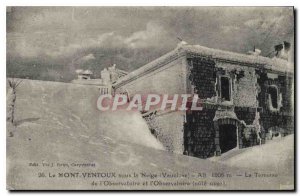 Old Postcard The Mount Ventoux in the Vaucluse The Snow Observatory Terrace a...