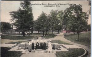 DELAWARE, OH Ohio   WESLEYAN UNIVERSITY Sulphur Spring  1908   Postcard