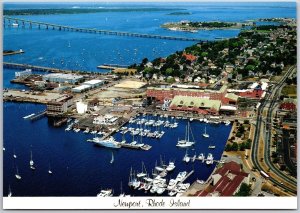 State Pier Inn Newport Rhode Island RI Long Wharf Yacht Club Marriott Postcard