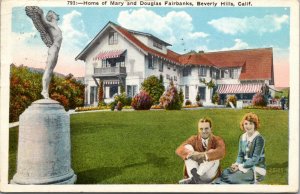 Postcard CA Beverly Hills - Home of Mary and Douglas Fairbanks