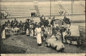 Circus Hagenbecks Ceylon Village Franco-British Exhibition 1908 Postcard #1