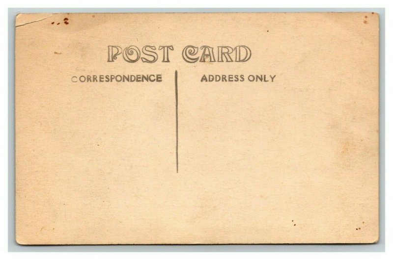 Vintage 1910's RPPC Postcard - Suburban Home Landscape