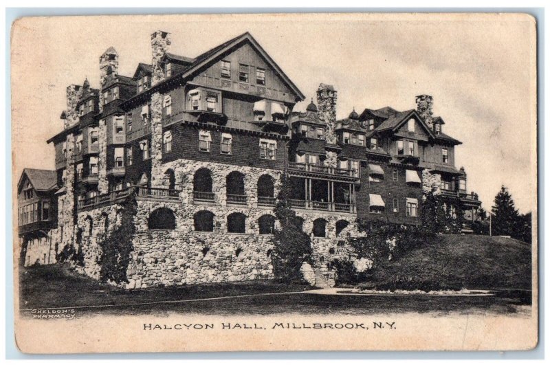 c1905 View Of Halcyon Hall Mansion Millbrook New York NY Antique Postcard 