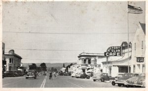 Postcard Real Photo Victory Club Cafe USO Office Drug Store Lompoc CA RPPC