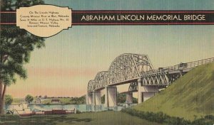 Postcard Abraham Lincoln Memorial Bridge Blair Nebraska NE