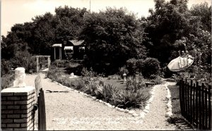 Real Photo Postcard Garden Entrance of Willie Griffith Home in La Grange Indiana