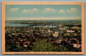 Postcard Montreal PQ c1930s Jacques Cartier Bridge Montreal East Mount Royal B