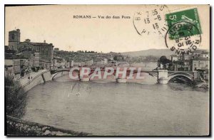 Old Postcard Romans view of the two bridges