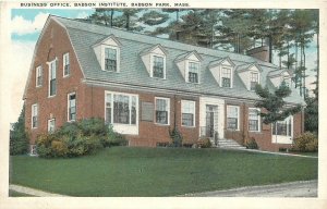 Babson Park Massachusetts Business Office Institute 1920s Postcard 24-7448