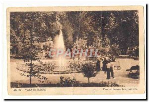 Vals les Bains Old Postcard Park and intermittent source