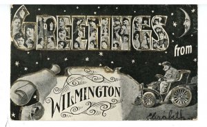 DE - Wilmington. Large Letter Greeting ca 1907  (glitter)