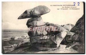 Old Postcard Brittany pittorresque Bizarre Rocks Tregastel The Champignen