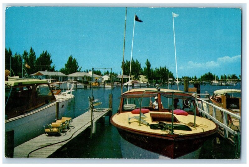 1960 Snug Harbor Yacht Basin Dock Madeira Beach Florida Antique Vintage Postcard