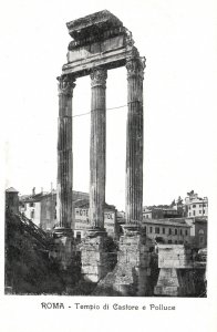 Vintage Postcard 1910's Tempio Di Castore E Polluce Roma Ancient Roman Temples