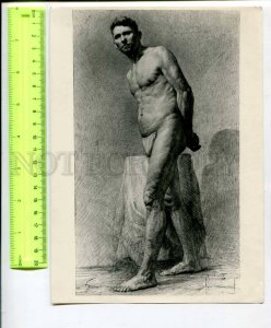 400438 USSR Ovcharov Nude man examination sketch Repin Institute of Art photo