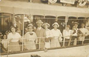 Croatia Rijeka Fiume ship tourists snapshot photo dated 1914 Abbazia Opatija