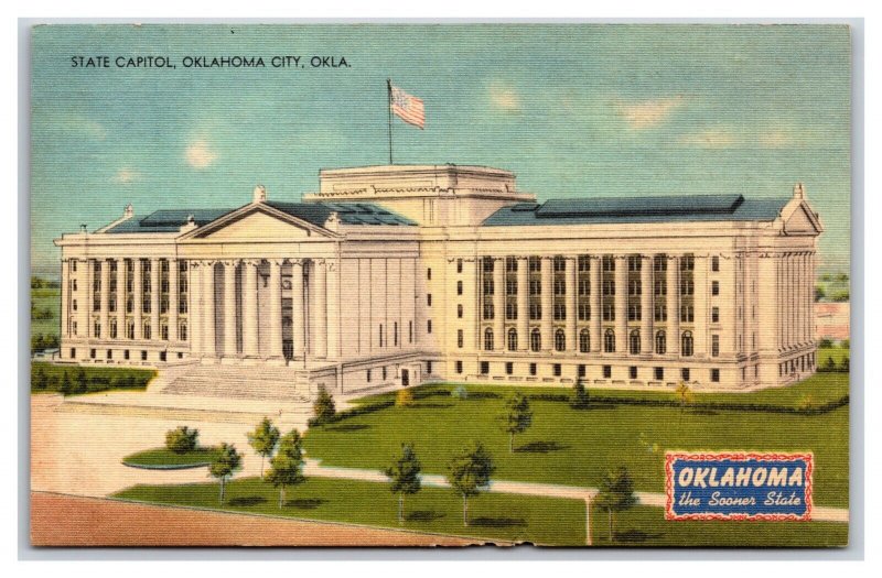 Oklahoma State Capitol Building Oklahoma City OK UNP Linen Postcard N24