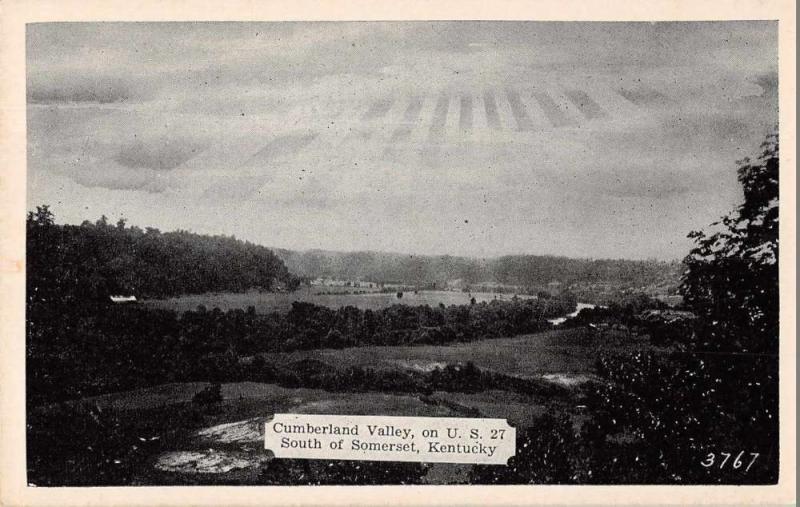 Somerset Kentucky panoramic birds eye view Cumberland Valley antique pc Z43825
