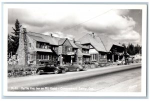 Government Camp Oregon OR Postcard RPPC Photo Battle Axe Inn On Mt. Hood 1948