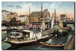 Old Postcard Duisburg Port Wharf