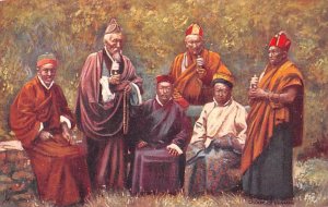Group of Lamas, Priests of Buddhist Religion India Unused 