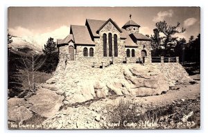 The Church On The Rock St. Catherine's Chapel Camp St. Malo CO RPPC Postcard