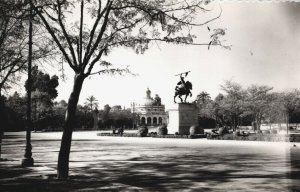 Spain Sevilla Estatua del Cid y Teatro Alvarez Quintero Seville Vintage RPPC B92