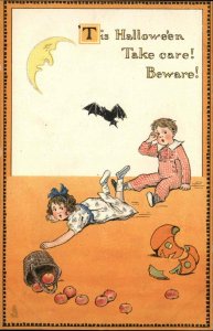Halloween Man in the Moon Children Tuck #190 c1910 Postcard