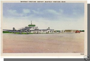 Martha's Vineyard, Massachusetts/MA Postcard, Airport, Cape Cod,  Prop P...