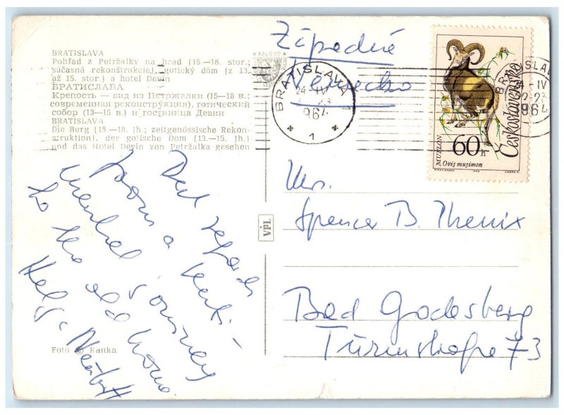 1964 Petrzalka of Castle Bratislava Slovakia Vintage RPPC Photo Postcard