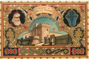 Postcard Pope Julius II The Warrior Pope Giulio II Della Rovere, UDB Gilded
