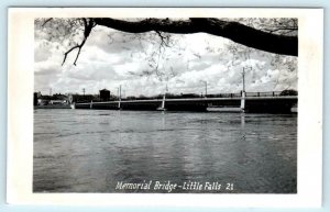 RPPC  LITTLE FALLS, Minnesota MN ~ MEMORIAL BRIDGE Morrison County 1951 Postcard