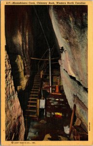 Vtg 1940s Moonshiners Cave Chimney Rock Western North Carolina NC Postcard