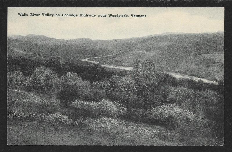 White Water River Valley & Coolidge Highway Woodstock Vermont Unused c1920s