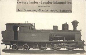 Sumatra Indonesia RR Train Zweizylinder Deli Spoorweg Maatshappy RPPC