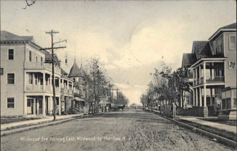 Wildwood-by-the-Sea New Jersey NJ Wildwood Ave c1910 Vintage Postcard