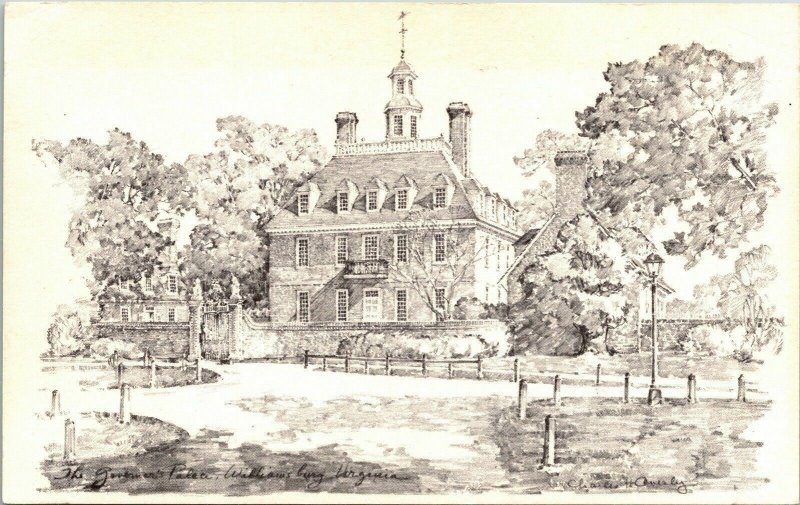 Governors Palace Williamsburg Virginia VA VTG Postcard UNP Colonial Williamsburg 