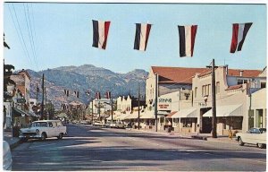 Calistoga CA Main Street Movie Marquee Storefronts Old Cars Vintage Postcard