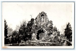 c1910's Grotto St. Angela Academy Carroll Iowa IA Antique RPPC Photo Postcard 