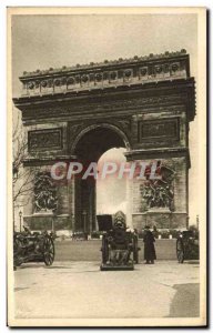 Old Postcard Paris Arc de Triomphe Cannons