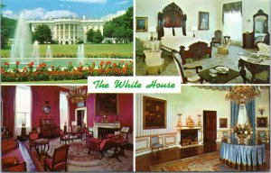postcard - Washington DC - The White House - South Front, Lincoln, Blue, Red rm