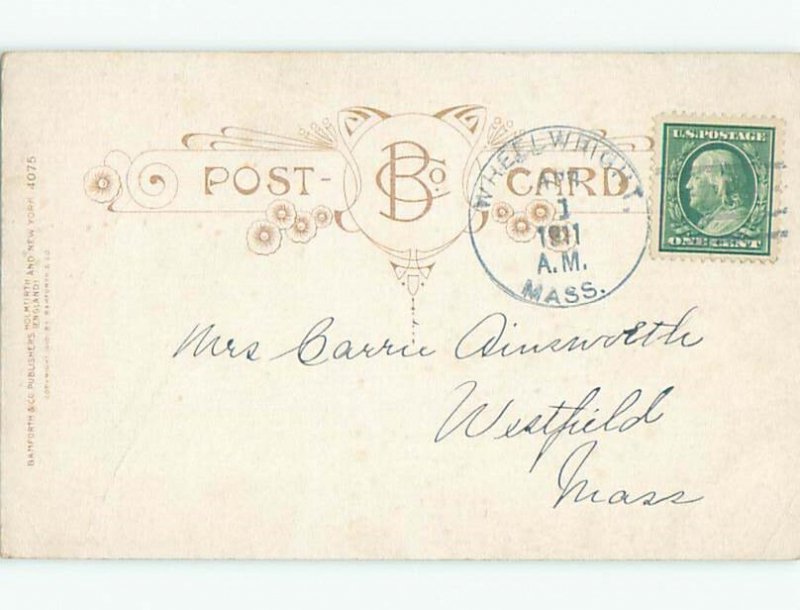 Bamforth comic SCREECHING CAT CAUSES NOISE DISRUPTION k8139