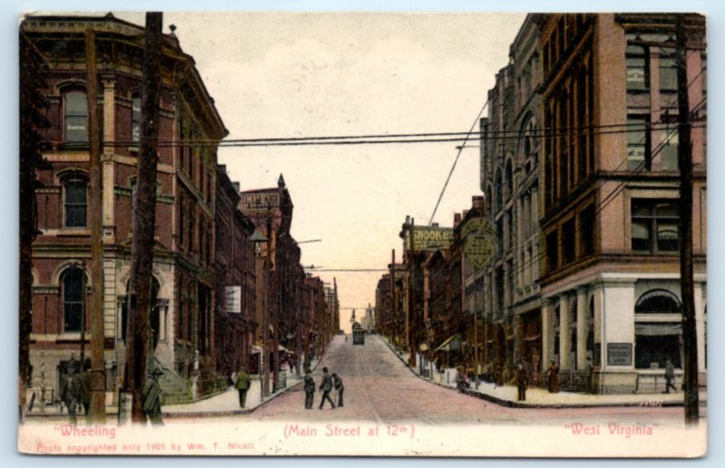 Wheeling WV Main Street At 12th Postcard West Virginia