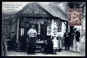 ABRO France  1910 Village of Breton Sabotiers Vintage Unused Card
