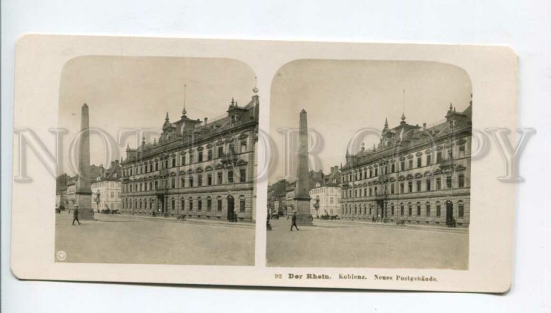 3107294 GERMANY Koblenz Neues Postgebande Vintage STEREO PHOTO