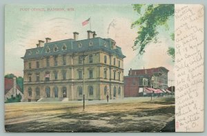 Madison Wisconsin~United States Post Office~Main Street~c1906 Postcard