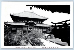 Nara Japan Postcard Daibutsu Temple in Todaiji c1950's Vintage Unposted