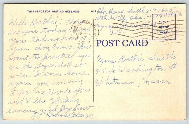 WW2 1943  US Army  Humor Comic  Tanks For The Buggy Ride  Postcard